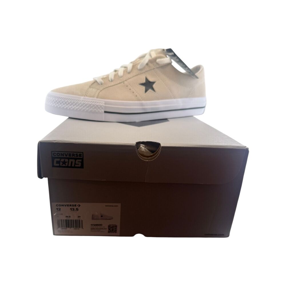 Converse CONS One Star Pro Suede Egret White Black 172950C Men’s 12 New Box